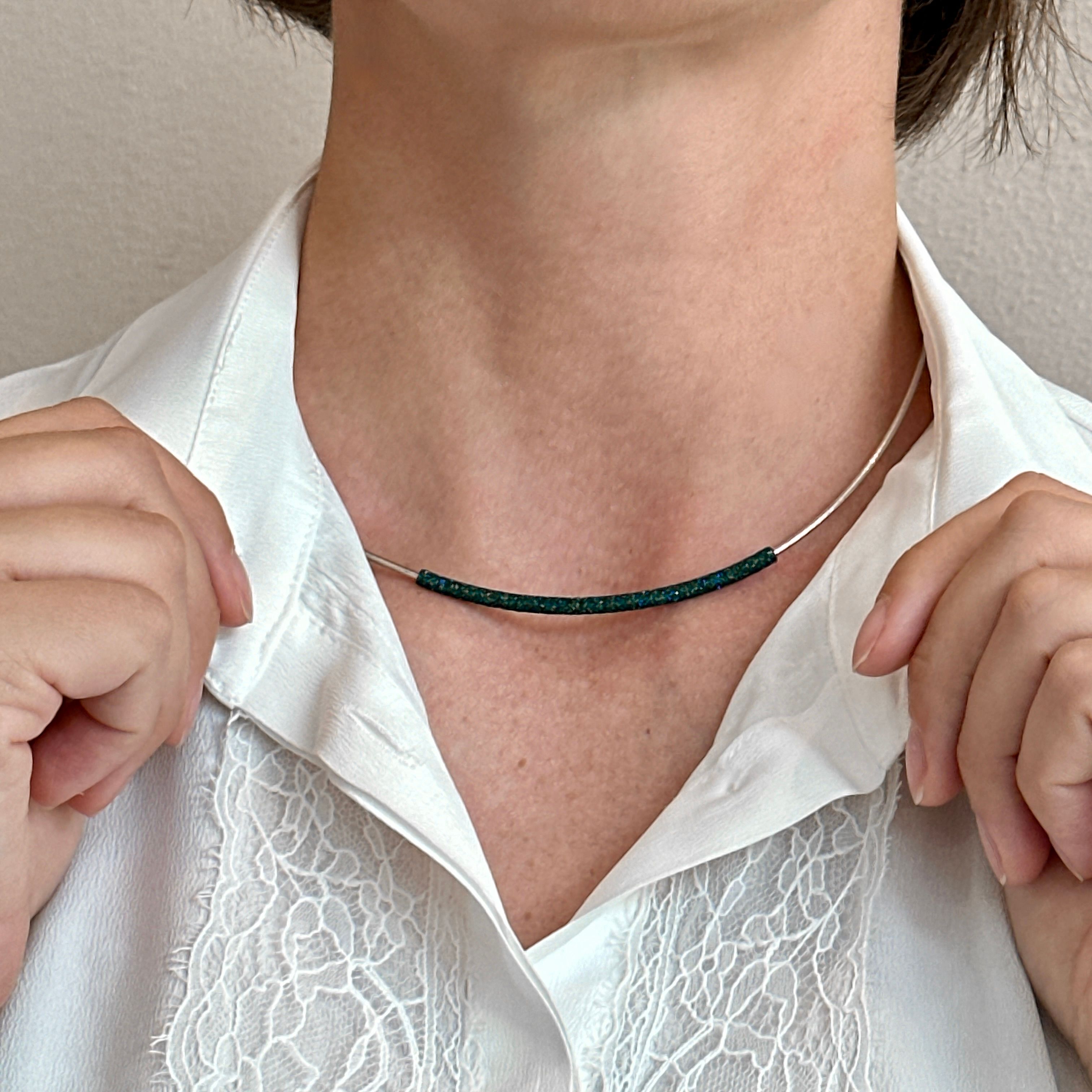 PESAVENTO GIROCOLLO RIGIDO POLVERE DI SOGNI VERDE FORESTA NERA