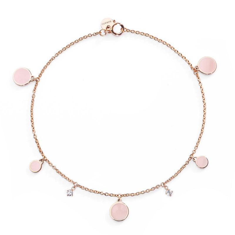 BURATO BRACCIALE MULTI PAILETTES ORO ROSA SMALTATO E DIAMANTI BURATO BRACCIALE MULTI PAILETTES ORO ROSA SMALTATO E DIAMANTI