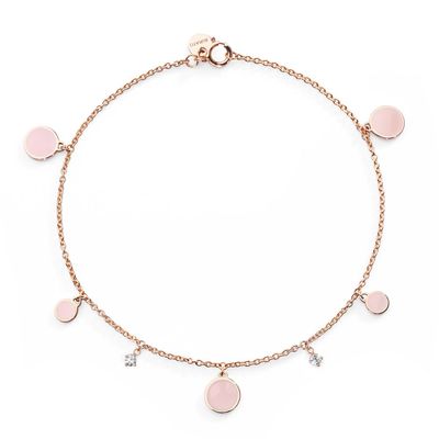 BURATO BRACCIALE MULTI PAILETTES ORO ROSA SMALTATO E DIAMANTI