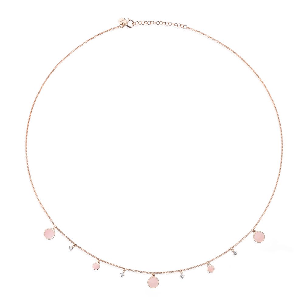 BURATO COLLANA MULTI PAILLETTES ORO ROSA E DIAMANTI