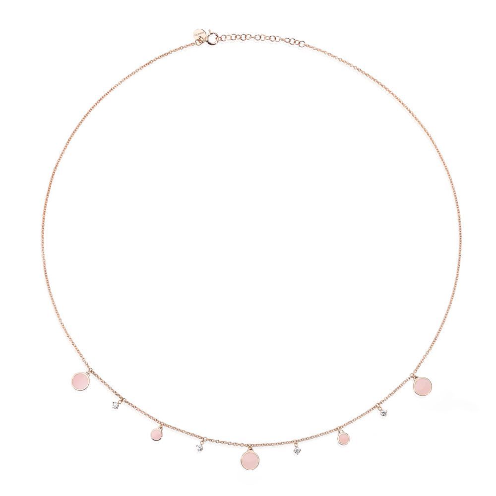 BURATO COLLANA MULTI PAILLETTES ORO ROSA E DIAMANTI