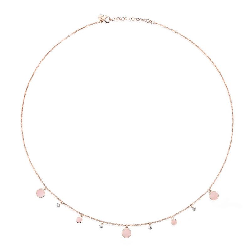 BURATO COLLANA MULTI PAILLETTES ORO ROSA E DIAMANTI BURATO COLLANA MULTI PAILLETTES ORO ROSA E DIAMANTI