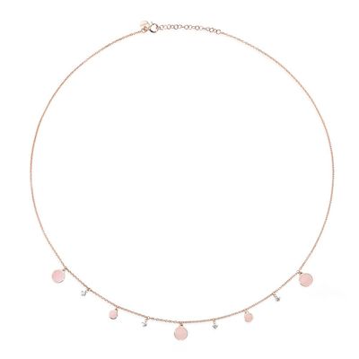 BURATO COLLANA MULTI PAILLETTES ORO ROSA E DIAMANTI