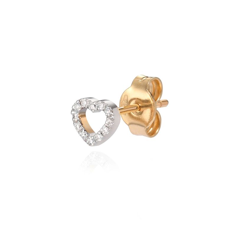 BURATO ORECCHINO CON AMORE SINISTRO ORO GIALLO E DIAMANTI BURATO ORECCHINO CON AMORE SINISTRO ORO GIALLO E DIAMANTI