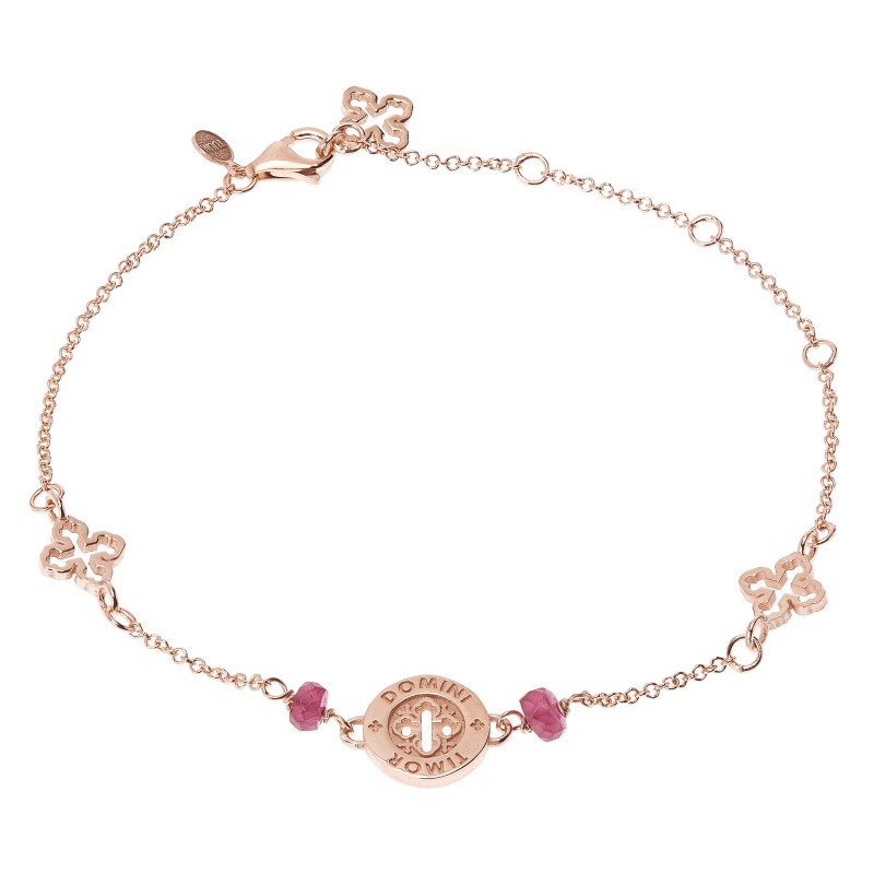 TUUM BRACCIALE IN ORO ROSA 9kt. E RUBINI - TIMOR DI DIO