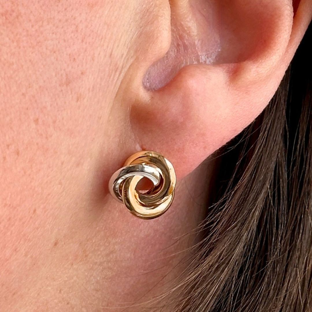 ÉSA ORECCHINI ORO GIALLO 18kt. CON DETTAGLIO ORO BIANCO