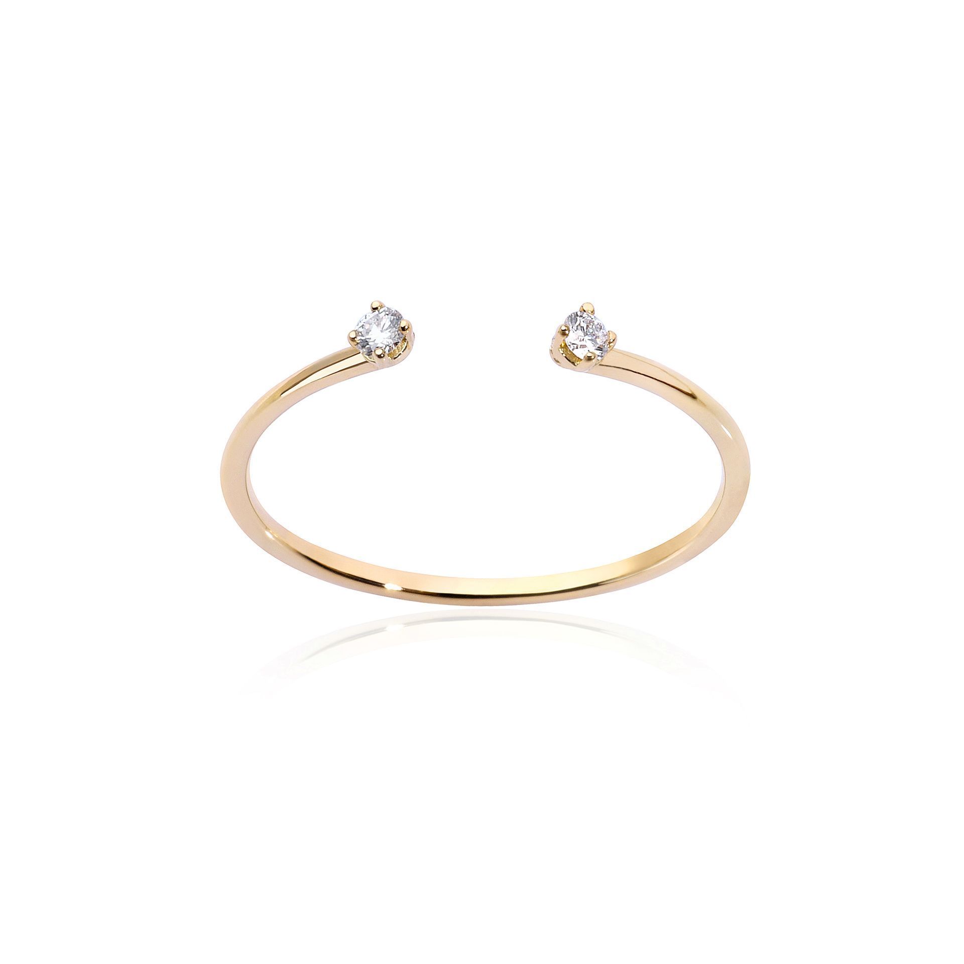 BURATO ANELLO DOUBLE SOLITAIRE CON DIAMANTI