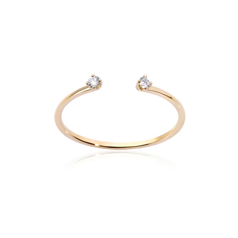 BURATO ANELLO DOUBLE SOLITAIRE CON DIAMANTI