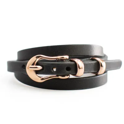 TULSI BRACCIALE IN PELLE NARCISETTO NERO TULSI BRACCIALE IN PELLE NARCISETTO NERO