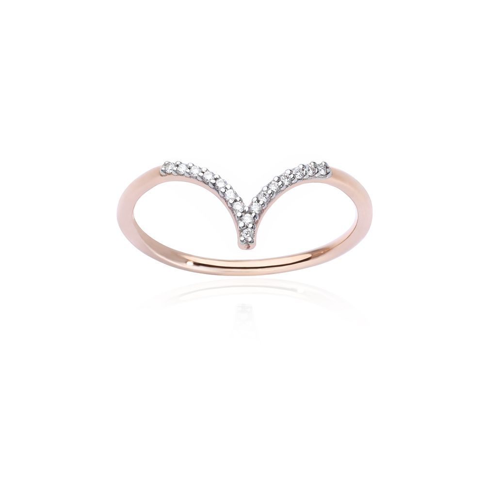 BURATO ANELLO CHEVRON ORO ROSA E DIAMANTI