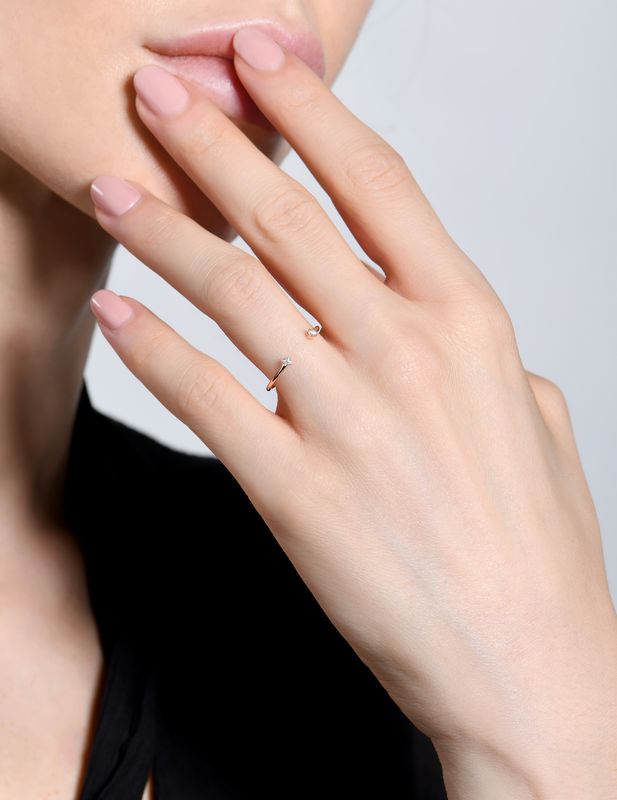 BURATO ANELLO DOUBLE SOLITAIRE CON DIAMANTI