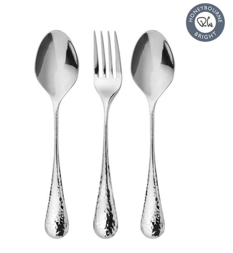 Honeybourne Bright set serveerlepels en -vork