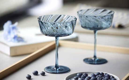 Champagnecoupe Vienna, 35 cl, set van 4, Colour: blauw