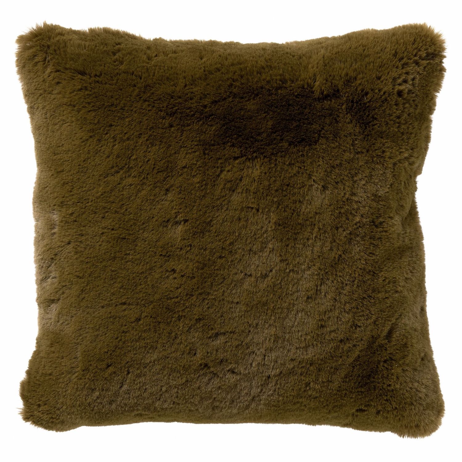 Sierkussen &quot;Zaya&quot; bontlook  45 x 45 cm, Colour: Military Olive green