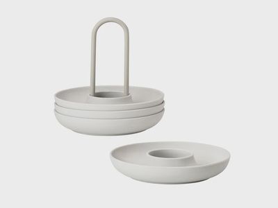 "Singles" set van 4 eierdopjes in een rekje