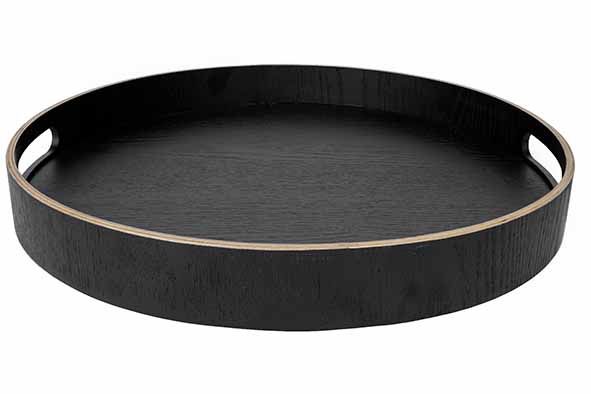 Dienblad Aura zwart rond
