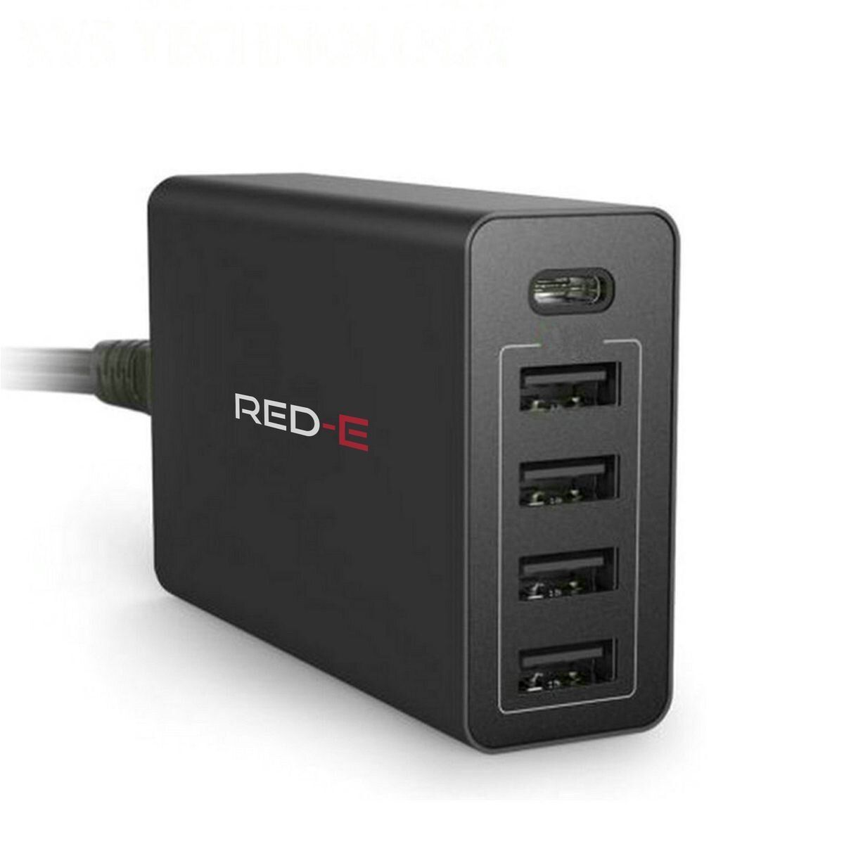 RED-E HUB 5 PORT USB 6 AMP, Colour: Black