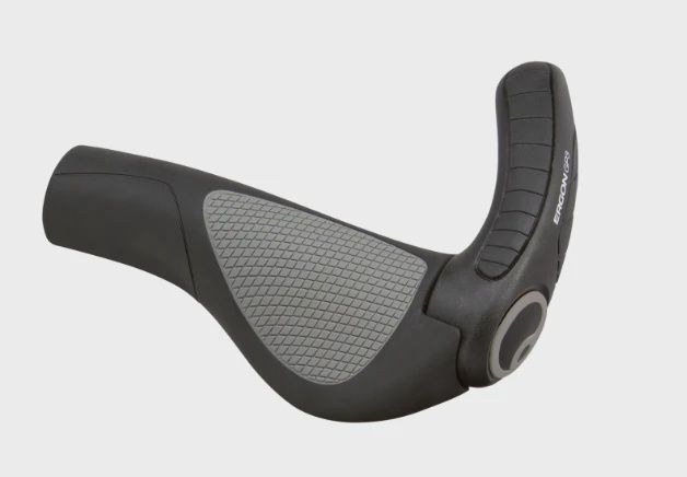 ERGON GP3 GRIP W/FIBRE BAR END, Colour: Black/ Grey