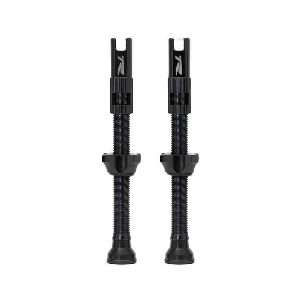 RYDER TUBELESS VALVE SET 48MM ALU BLACK, Colour: BLACK