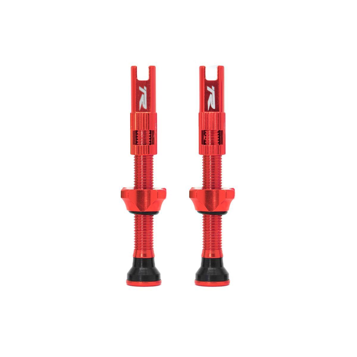 RYDER TUBELESS VALVE SET 48MM ALU RED, Colour: RED