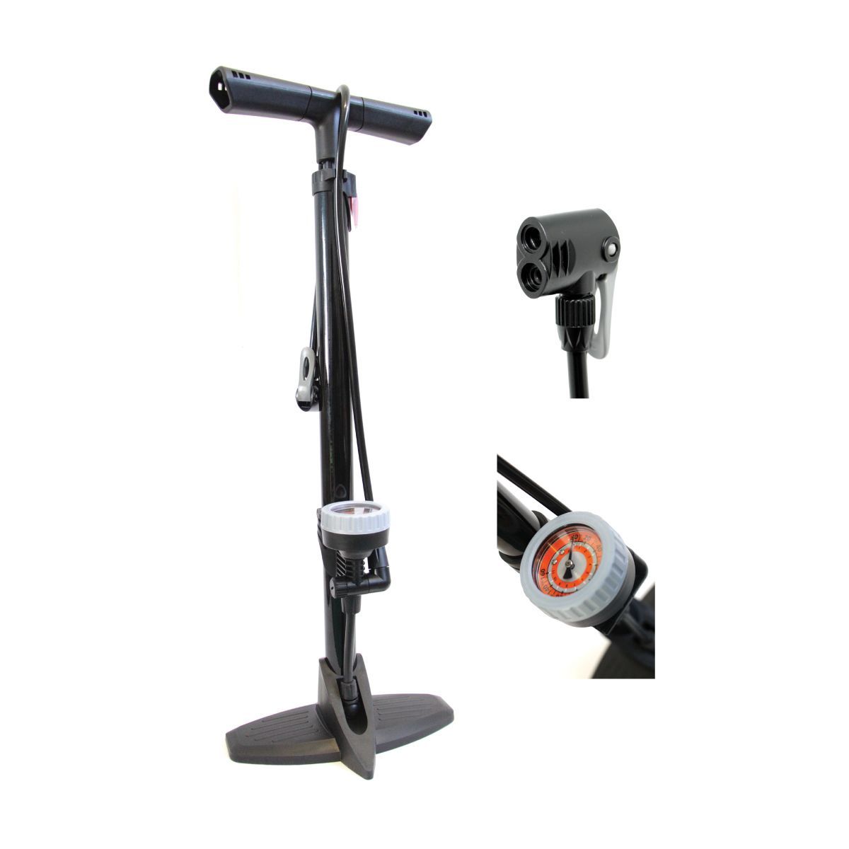 SPEEDMASTER FLOOR PUMP ALLOY, Colour: Black