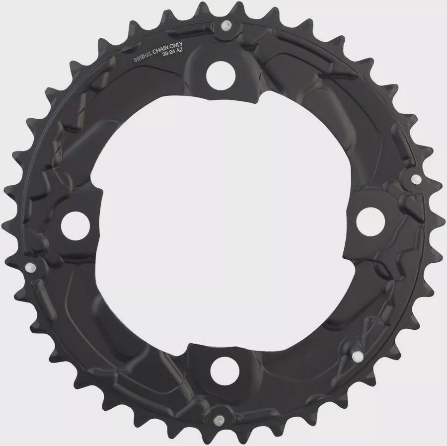 SHIMANO DEORE FC-M617 CR 38T AZ 10SPD 104MM, Colour: Black