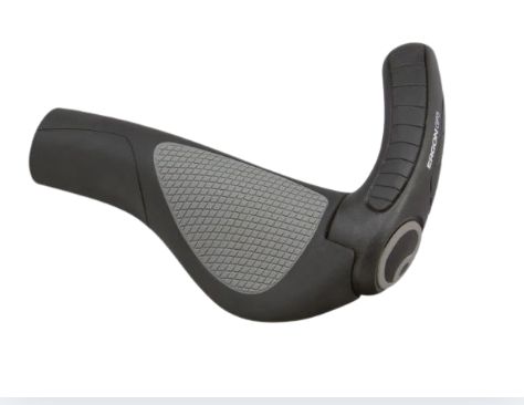 ERGON GP3 GRIP W/FIBRE BAR END, Colour: Black/ Grey