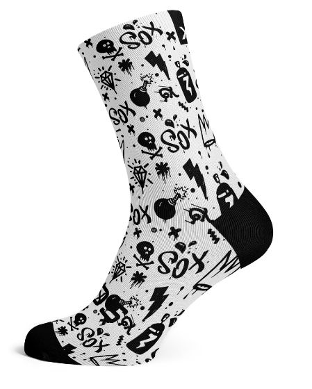 SOX DOODLE WHITE SOCKS