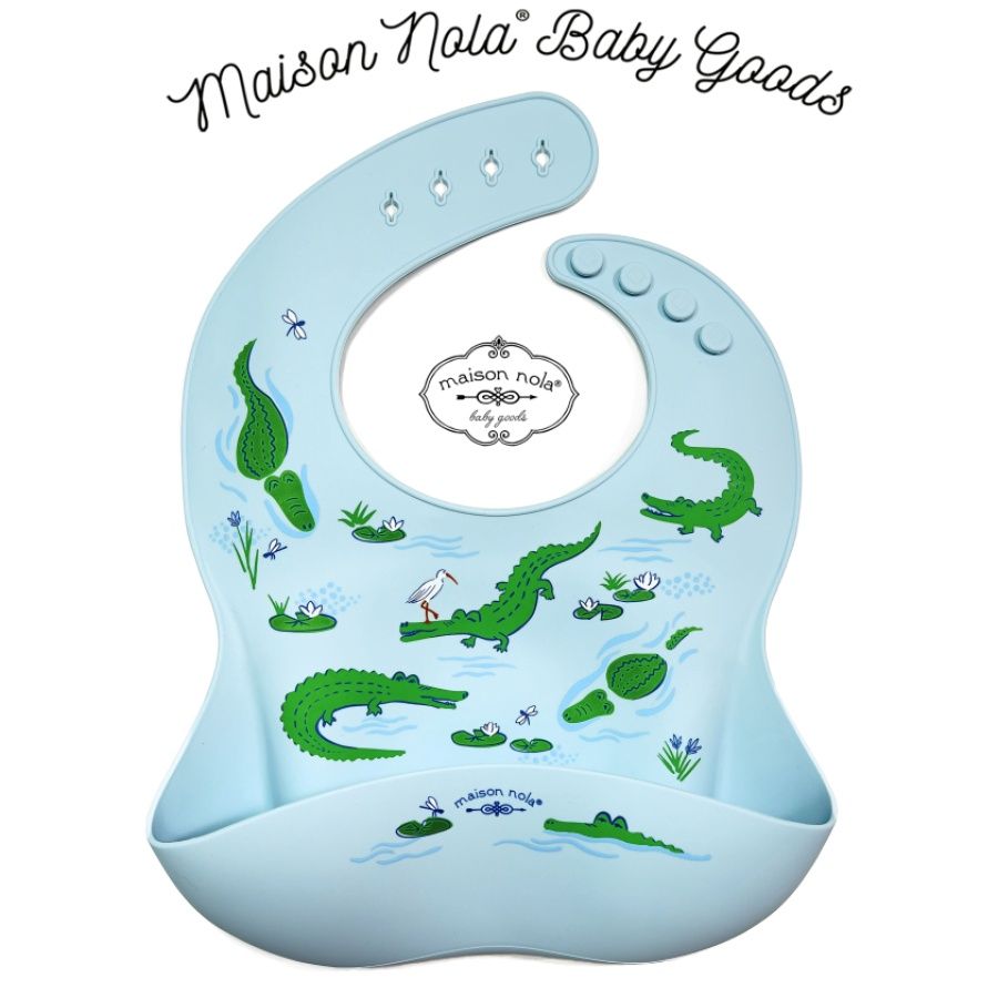 Silicone Bibs, Silicone Bib Design: Gators in the Bayou