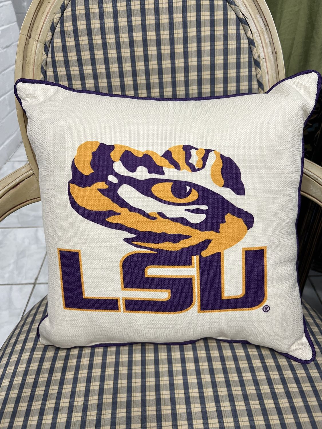 LSU Eye of the Tiger Pillow