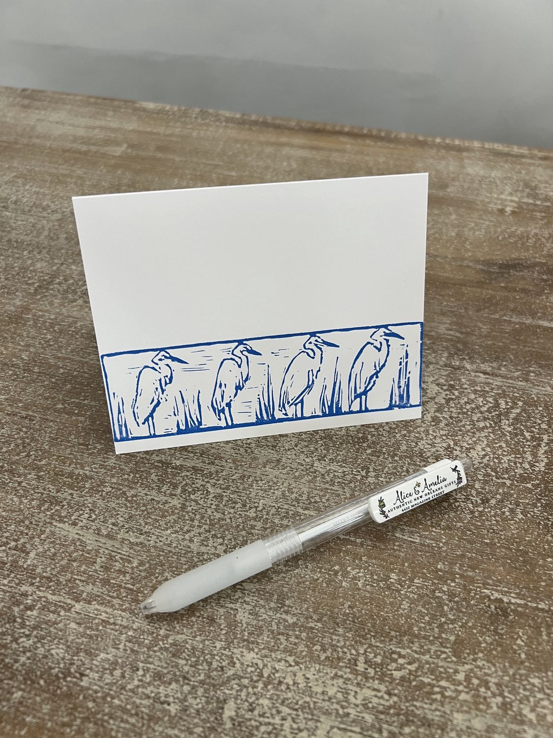 Jennifer Ickes Notecard Packs, Card Design: Blue Egrets Horizontal