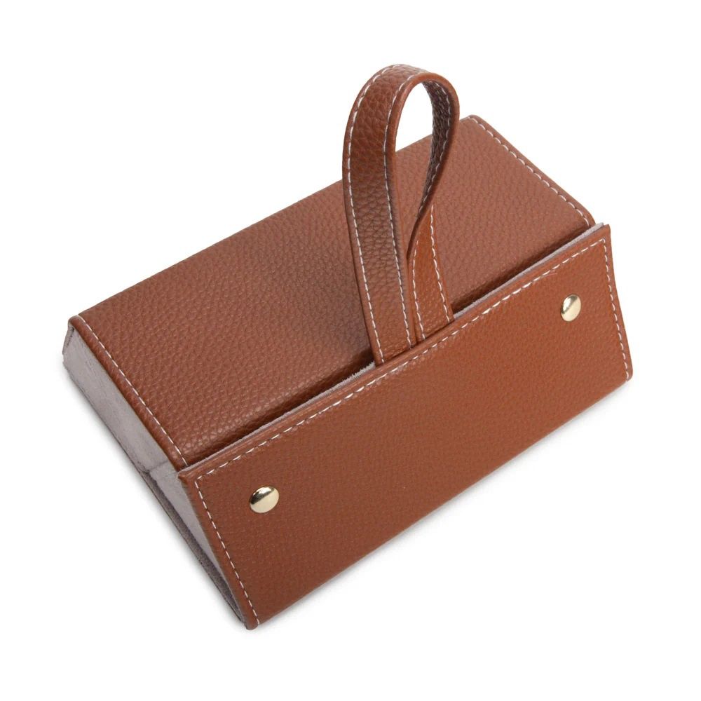 Trio Eyewear Case, Color: Saddle