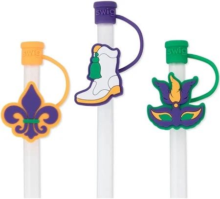 Mardi Gras Straw Topper