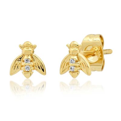 Bee Stud Earrings with CZ