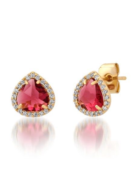 Red Tear Shape Earrings
