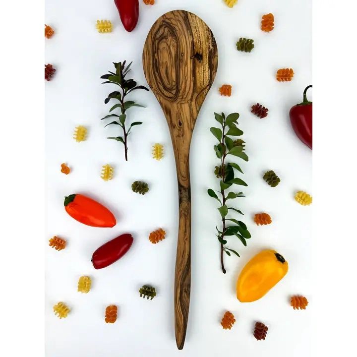 Long Olive Wood Wide Spoon