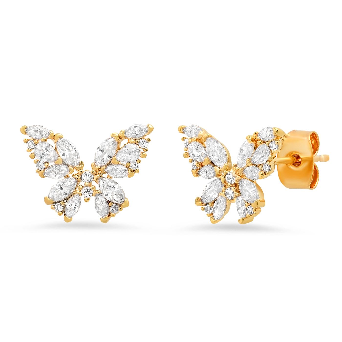 Butterfly Post Earrings with CZ