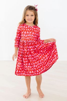 Hearts &amp; Hugs 3/4 Sleeve Pocket Twirl Dress