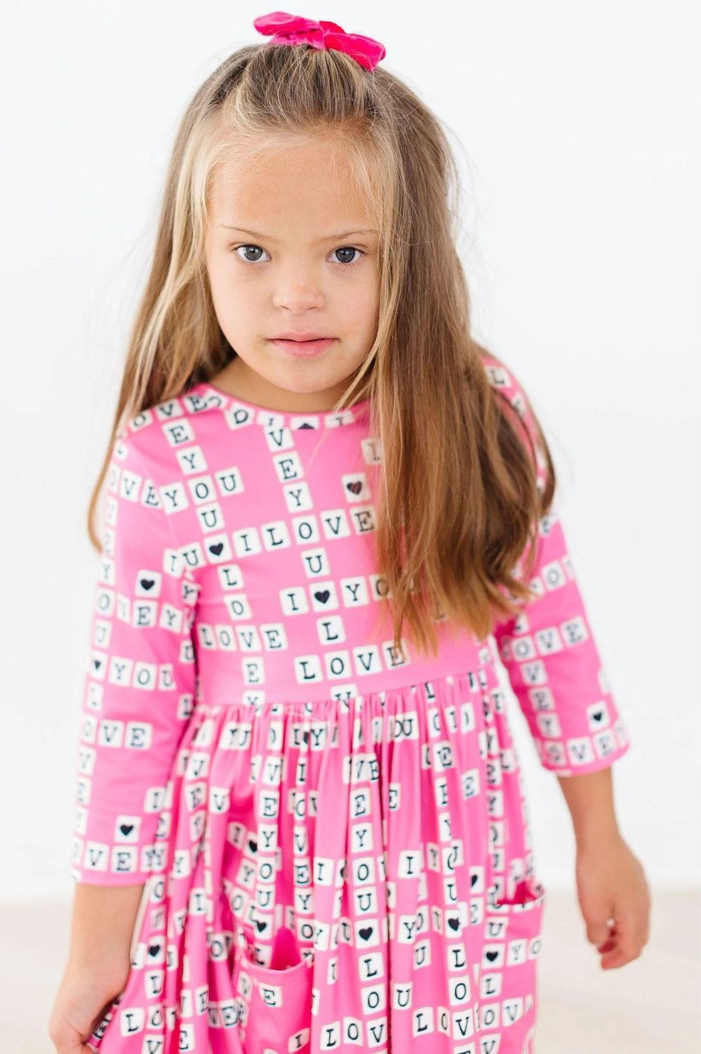 Love Letters 3/4 Sleeve Pocket Twirl Dress, Size: 3T
