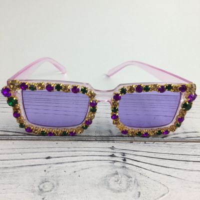 Mardi Gras Rhinestone  Sunglasses