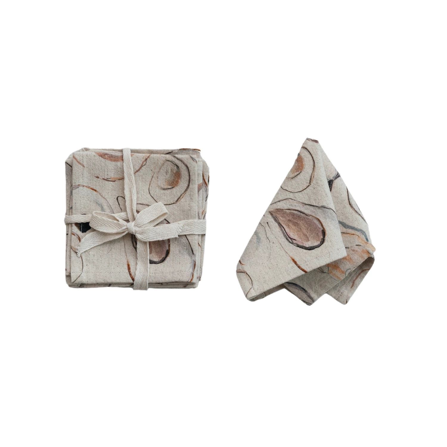 Oyster Cocktail Napkins  - Set of 4