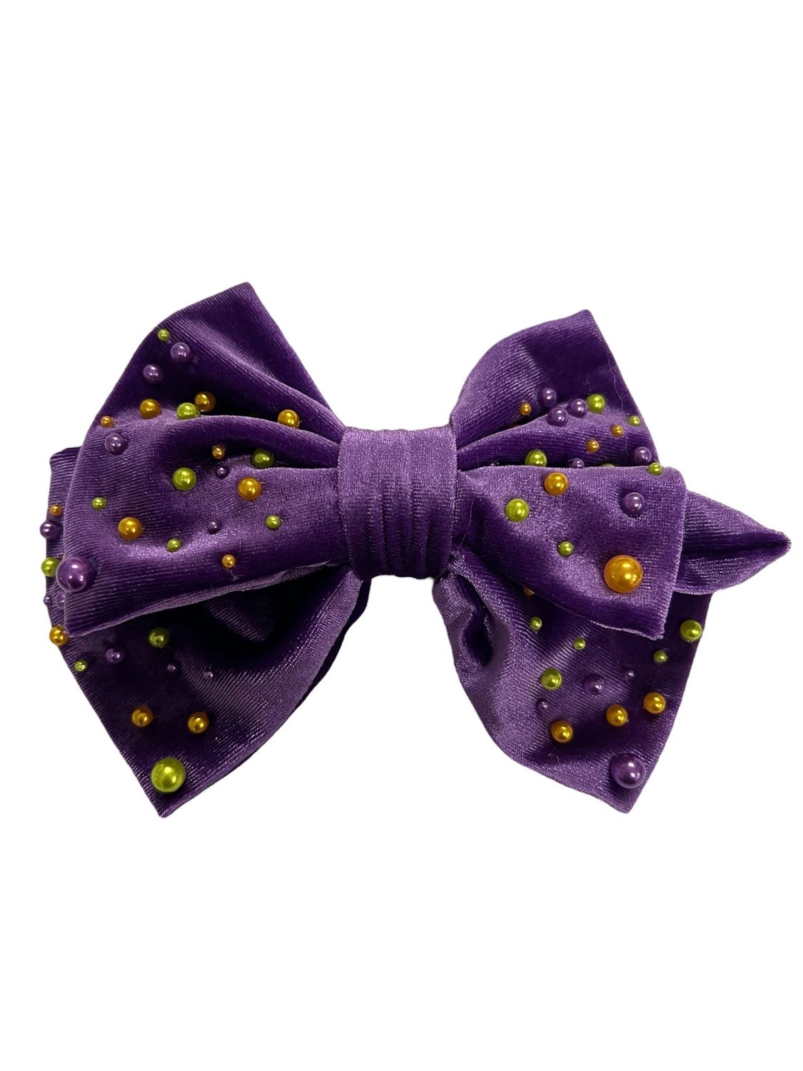 Purple Hair Bow With Pearls