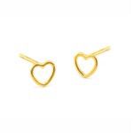 Gold Open Heart Stud Earrings