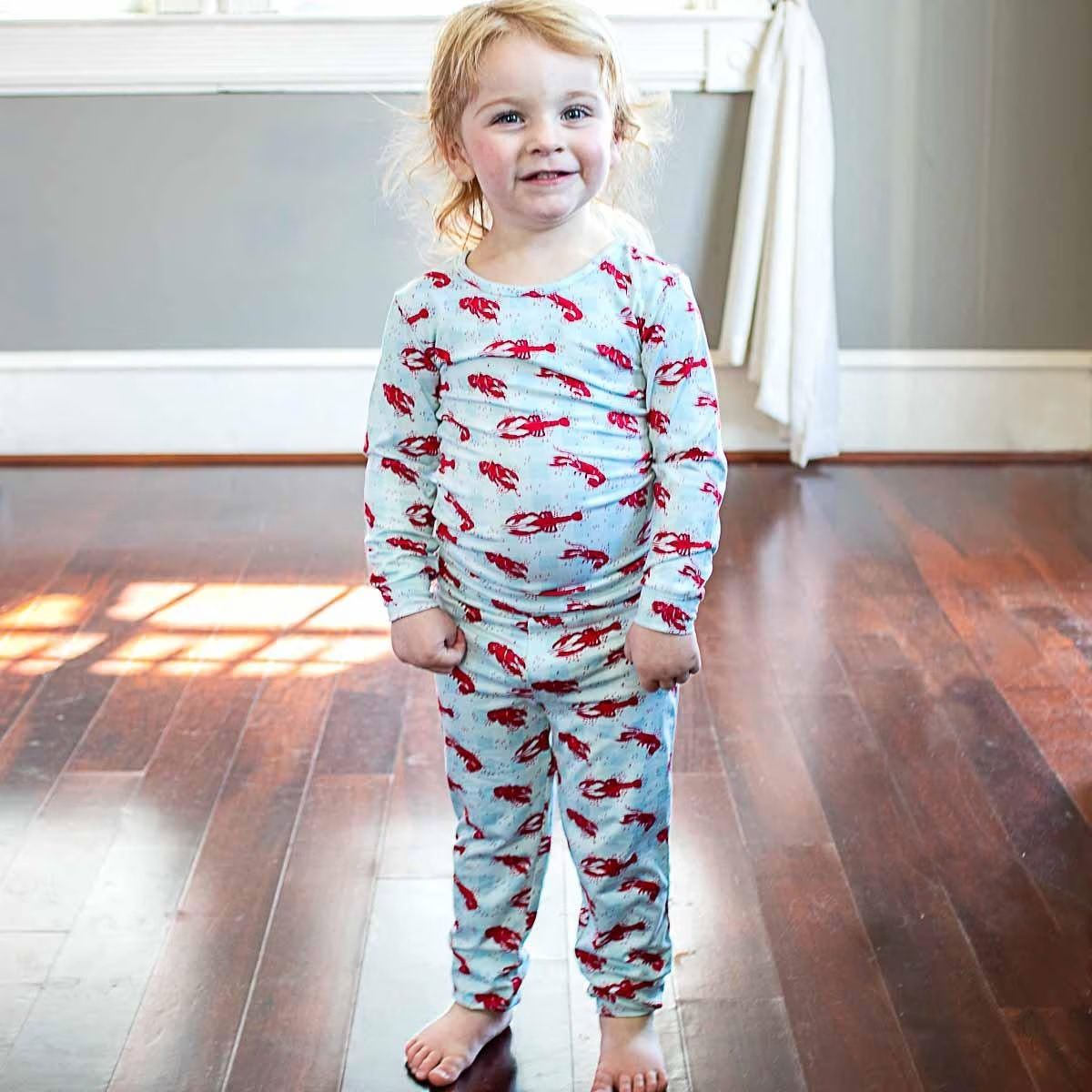 Kid&#39;s Crawfish O&#39;Clock Long Sleeve Pajamas191080167872, Size: 3T