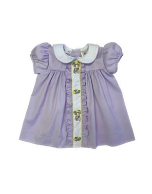 Puppy and King Cake Purple Gingham Molly Dress