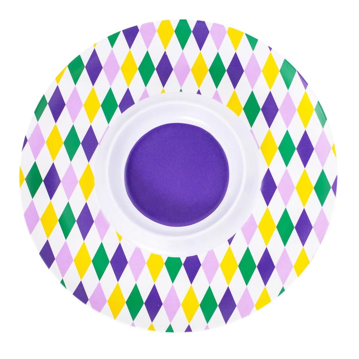 Mardi Gras Harlequin Melamine Chip &amp; Dip