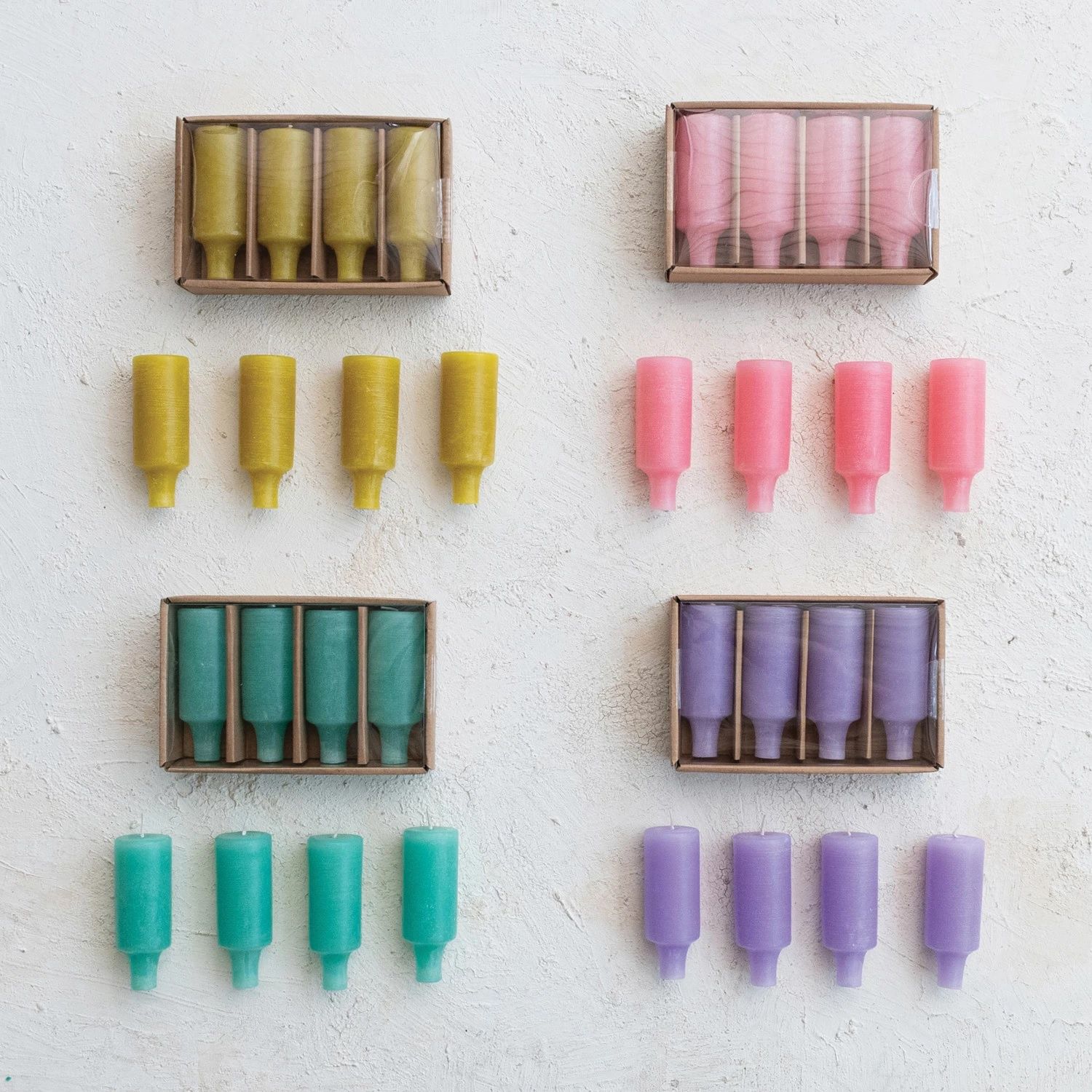 Bottle Taper Candles, Color: Pink