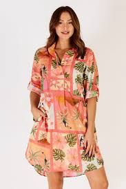 Audrey Shirtmaker Dress - Coral