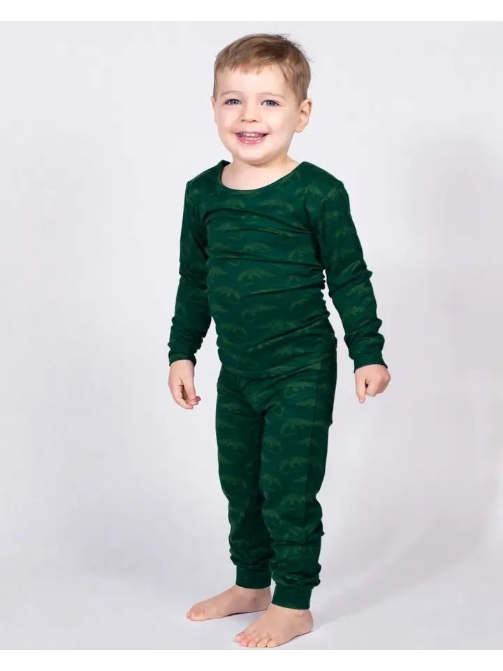 Alligator Long Sleeve Pajamas 2 pc, Size: 2T
