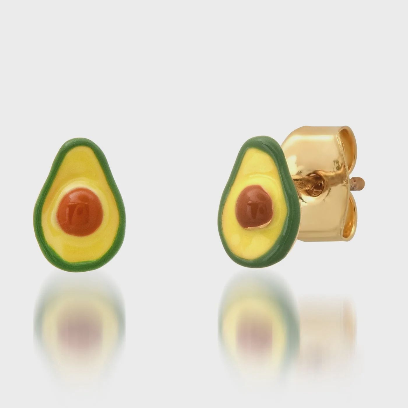 Avocado Enamel Stud Earrings